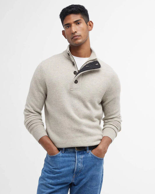 Maglia mezza zip con toppa sul gomito Pearl