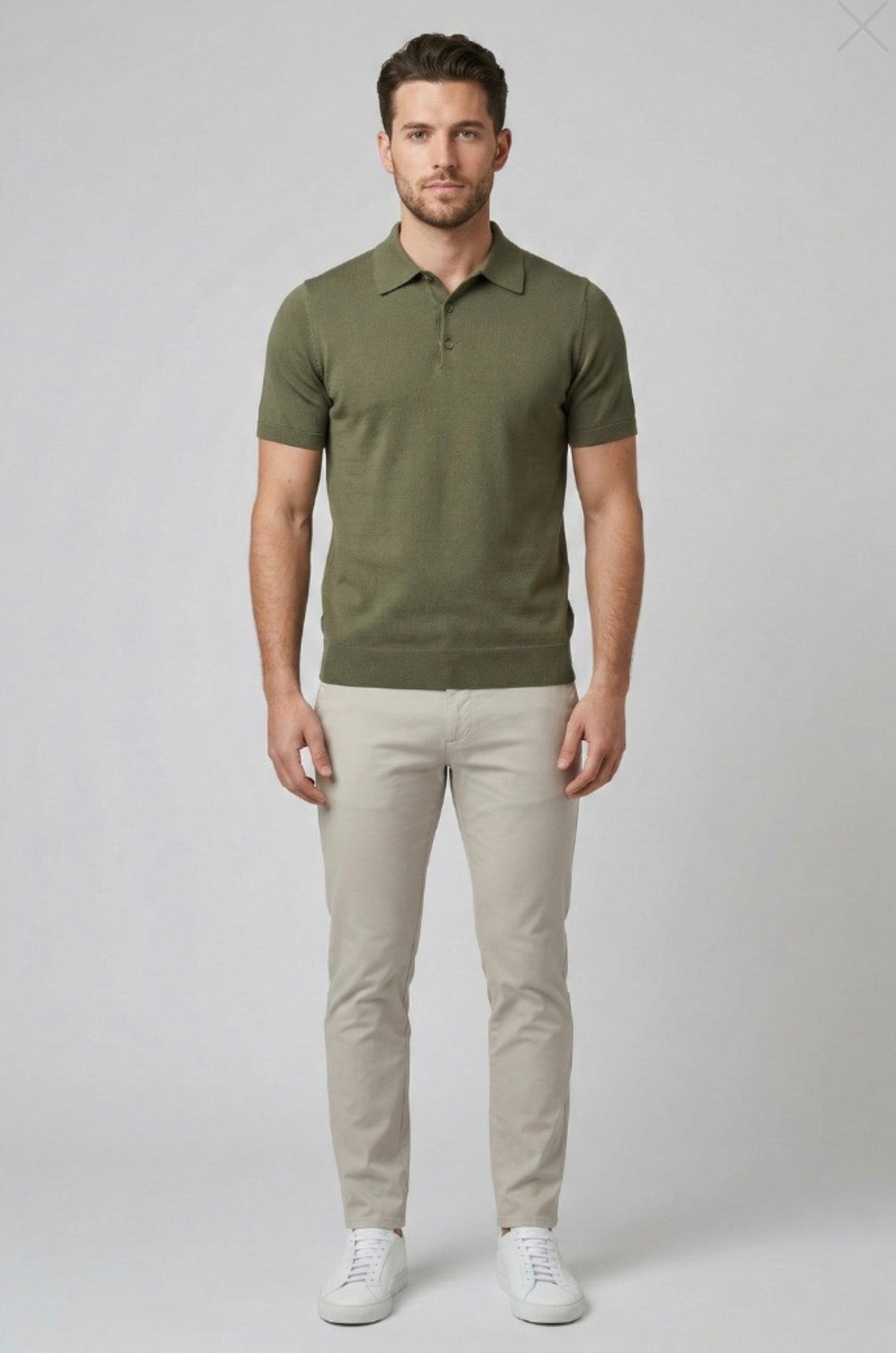 Polo filo di cotone F14 Militare