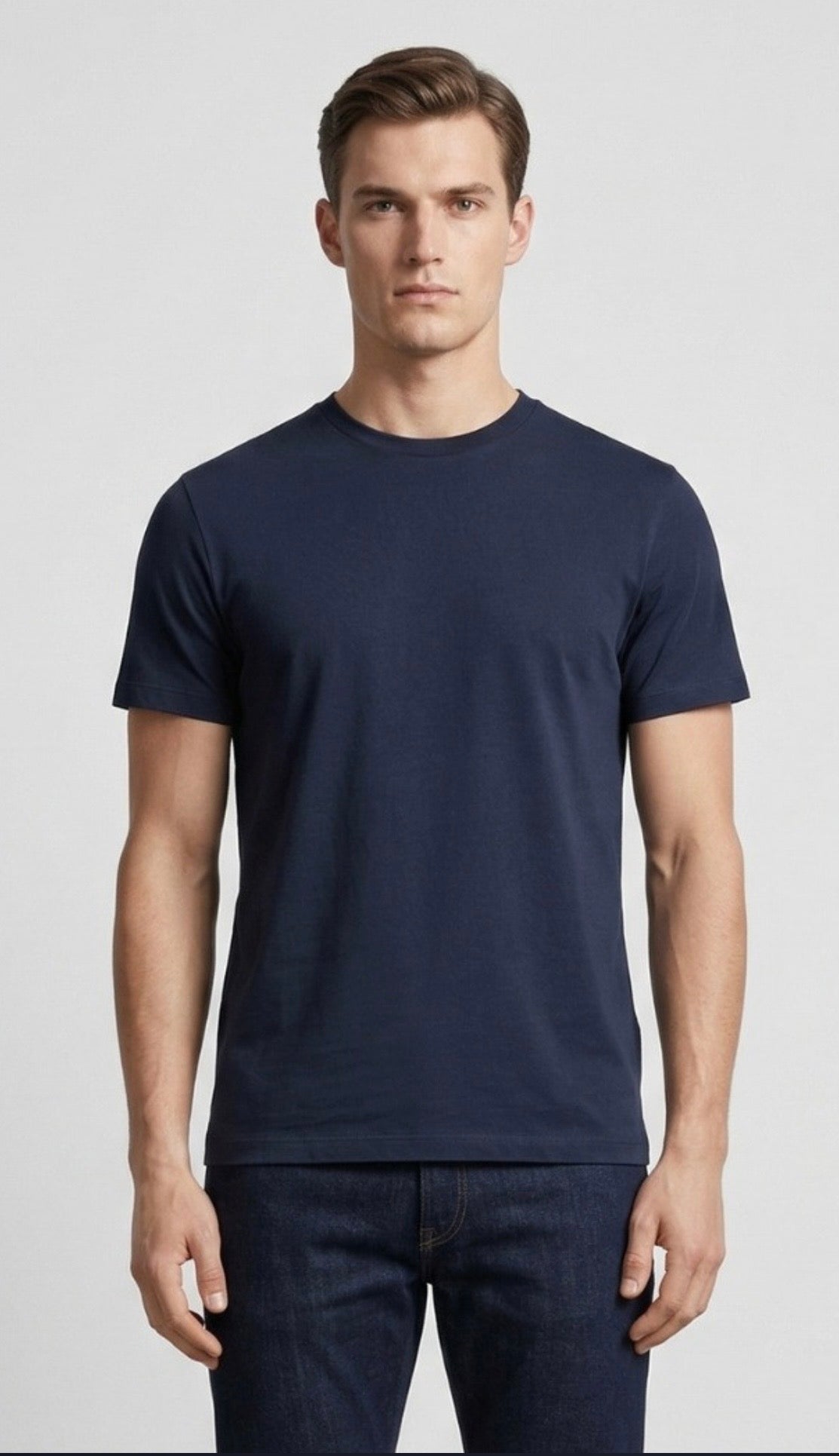 T-shirt basic in Jersey Blu navy