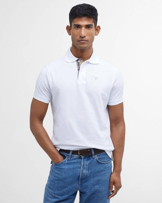 Polo in cotone piquet bianco