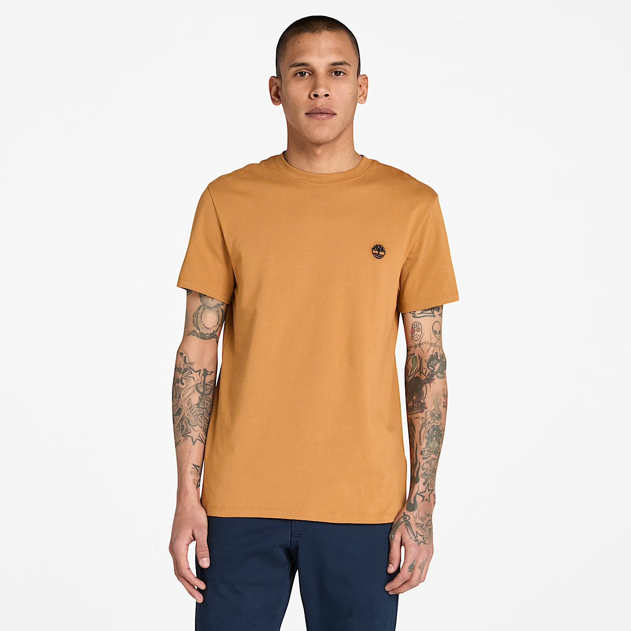 T-shirt basic slim fit manica corta Ocra