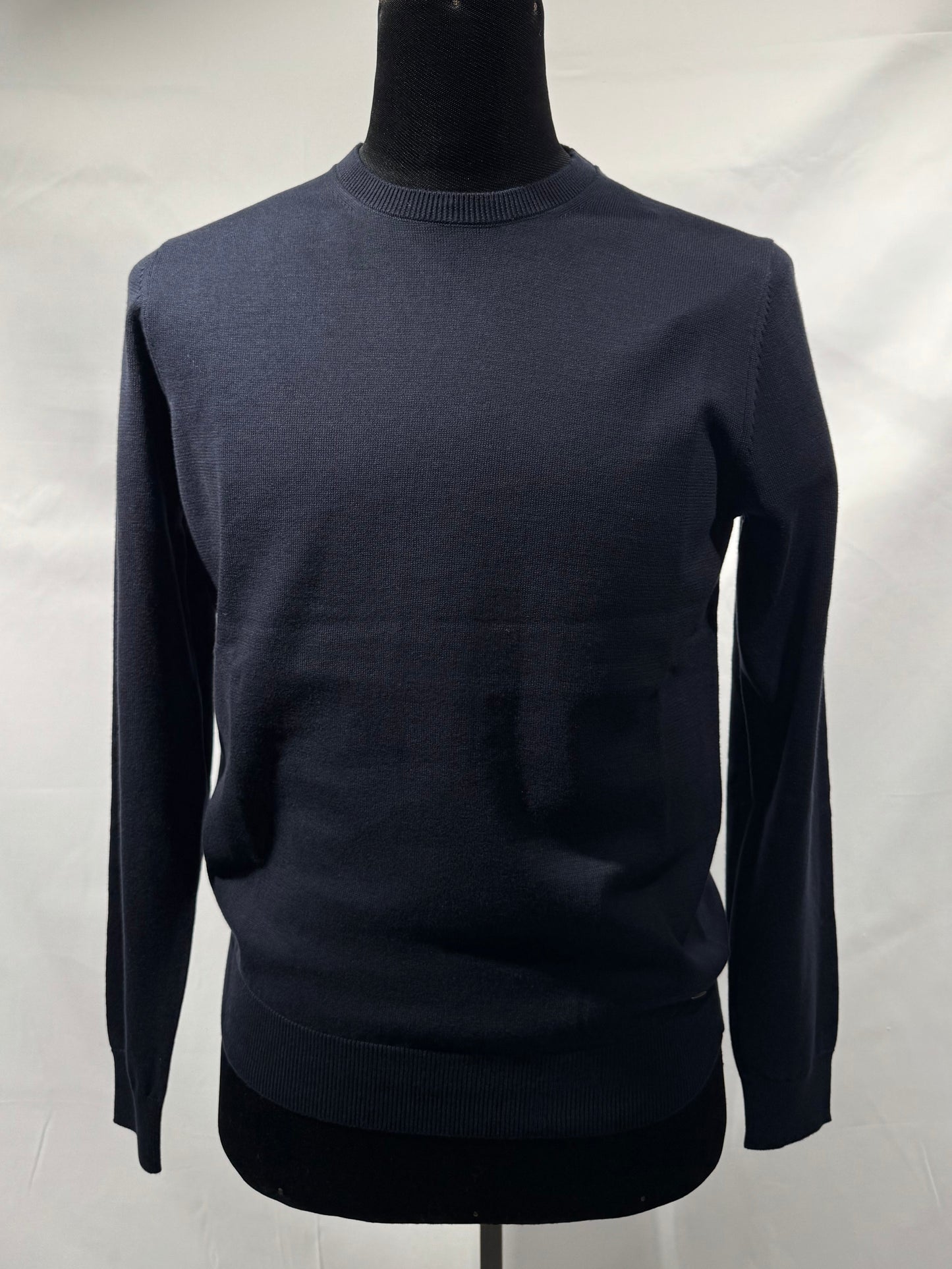 Maglia girocollo cotone blu
