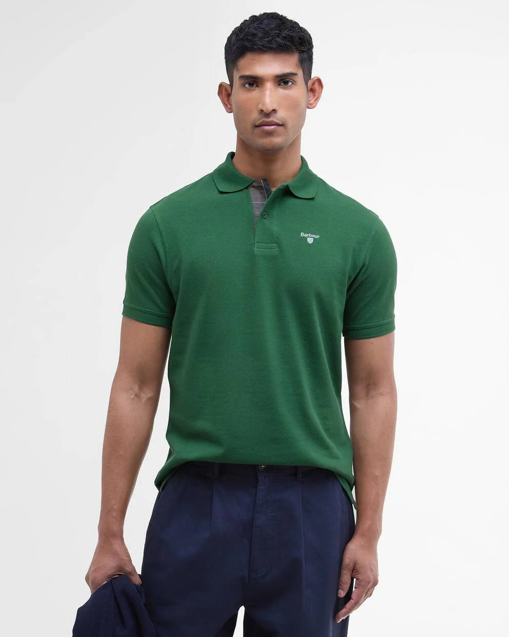 Polo in cotone piquet verde prato