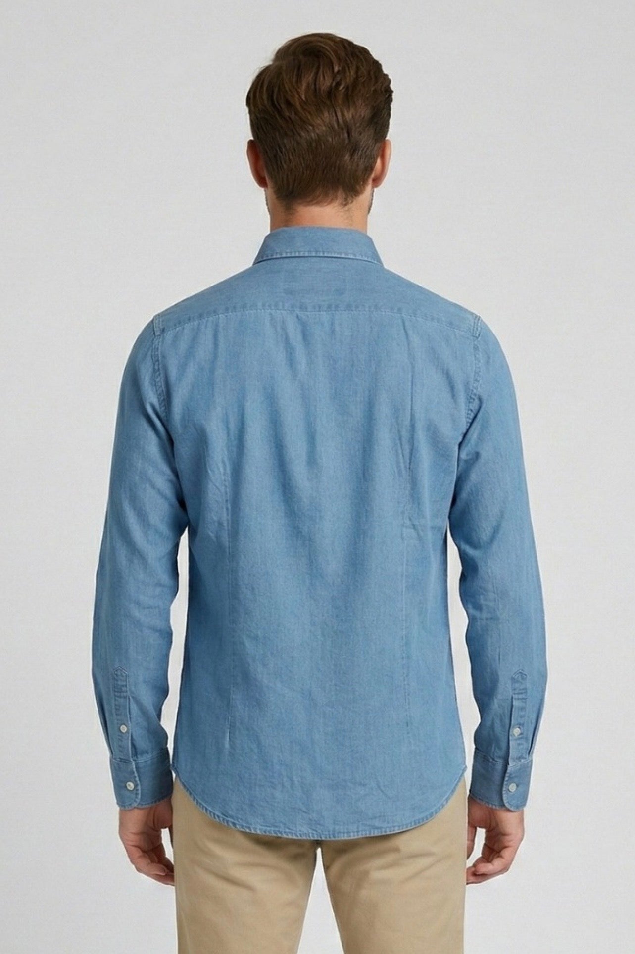Camicia collo francese in denim