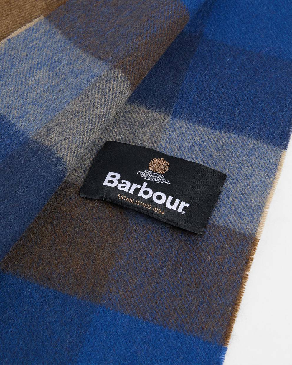 Sciarpa Tattersal lambswool blu