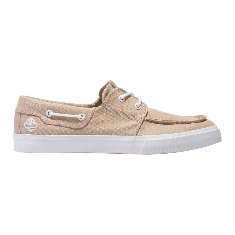 Scarpa da barca in canvas beige