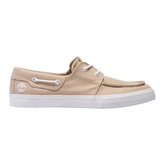 Scarpa da barca in canvas beige