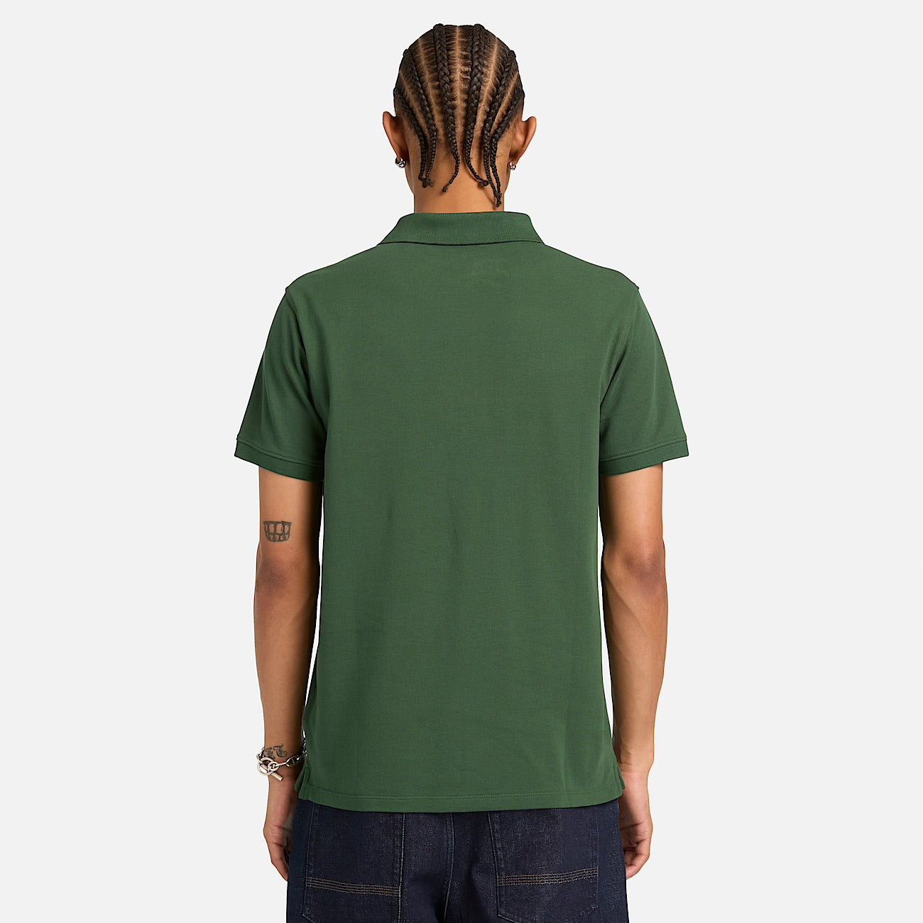 Polo elasticizzata manica corta verde