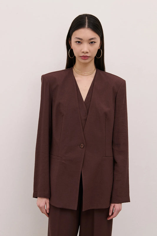 Giacca senza rever moro