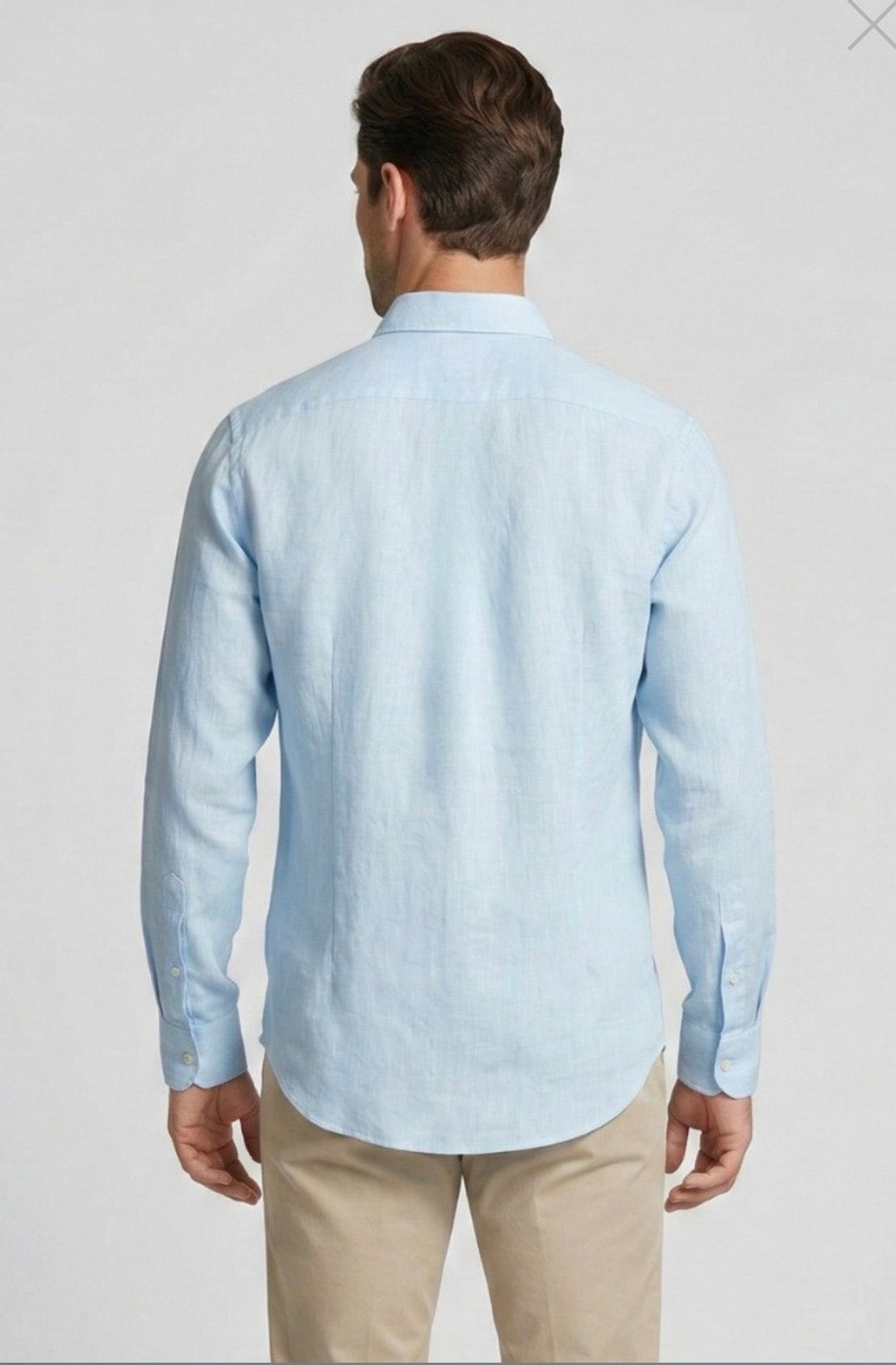 Camicia 100% Lino celeste