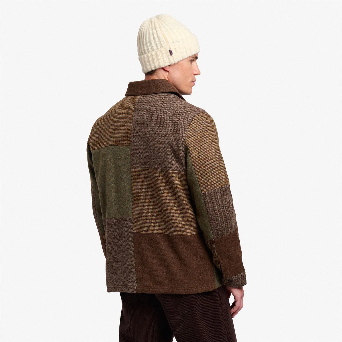 Giacca Dorr patchwork in tweed marrone