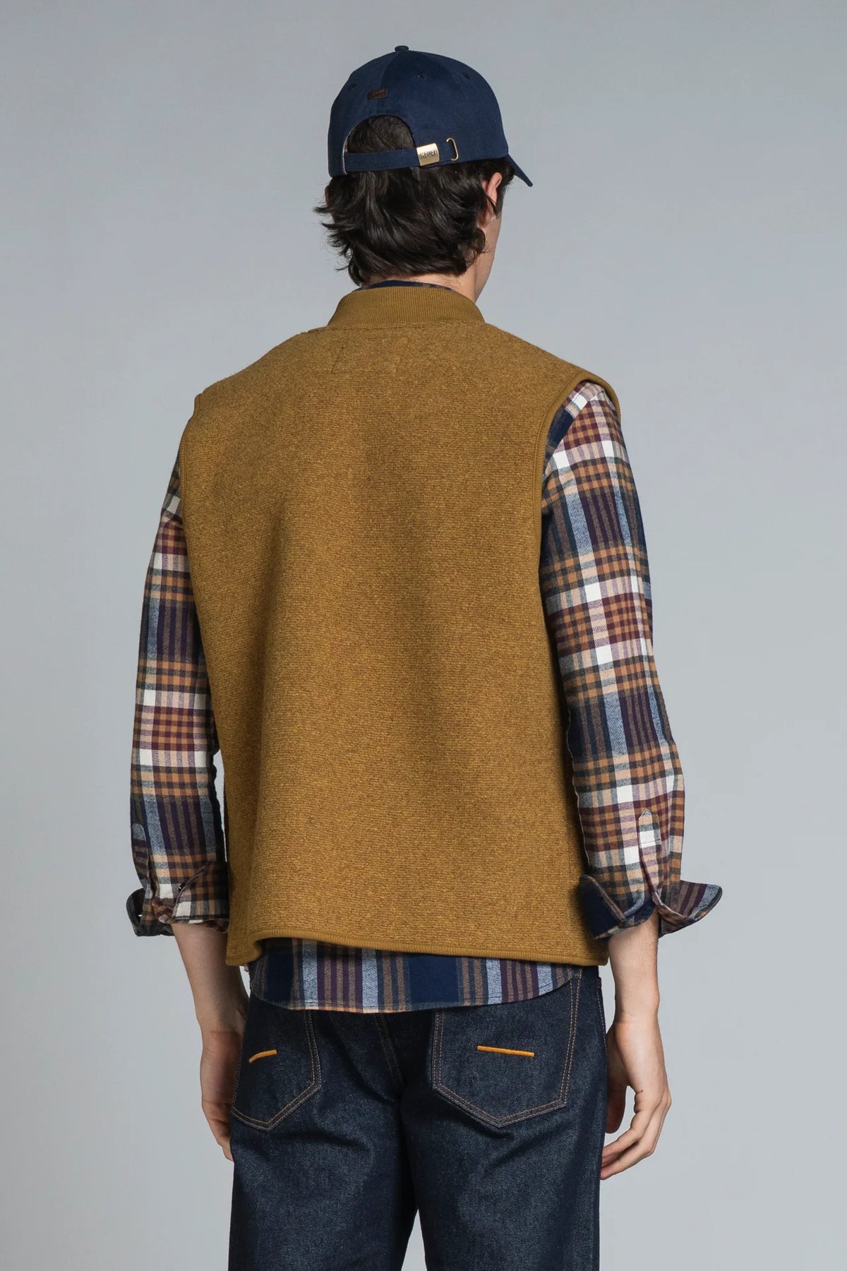 Gilet lana cotta bottoni Dean ocra