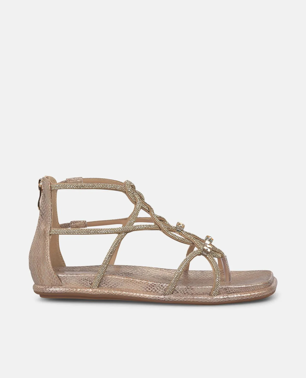 Sandalo gabbia zip tallone Bronzo