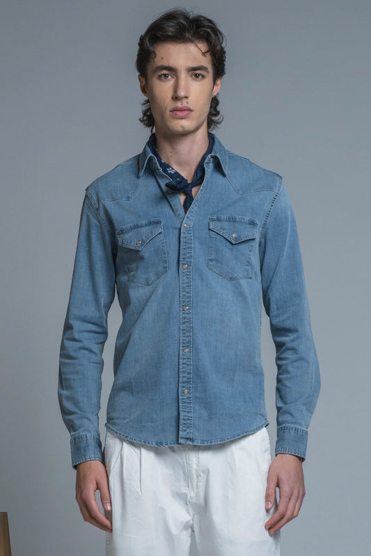 Camicia rodeo Ford light blue