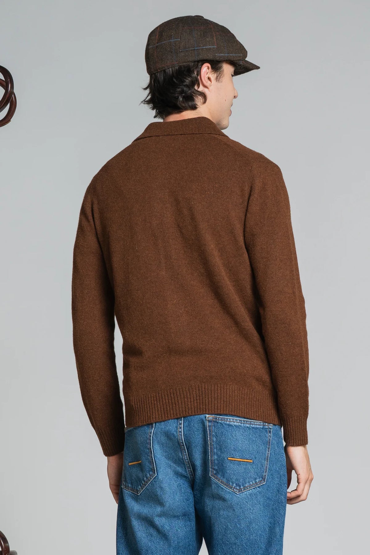 Overshirt Zack in lambswool  Tabacco