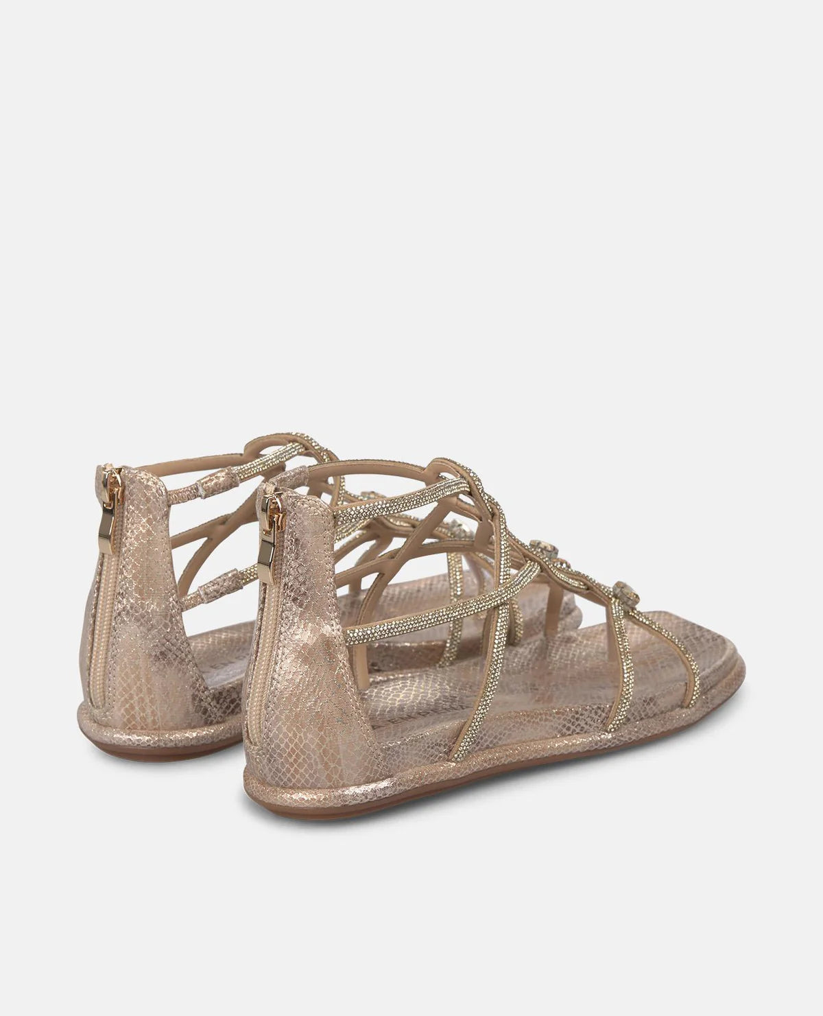 Sandalo gabbia zip tallone Bronzo