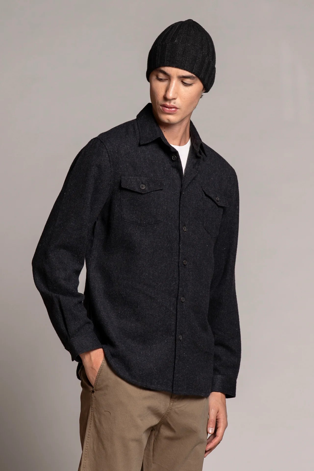 Overshirt in flanella Gabriel navy