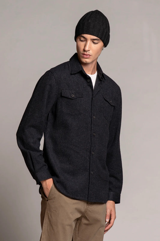 Overshirt in flanella Gabriel navy