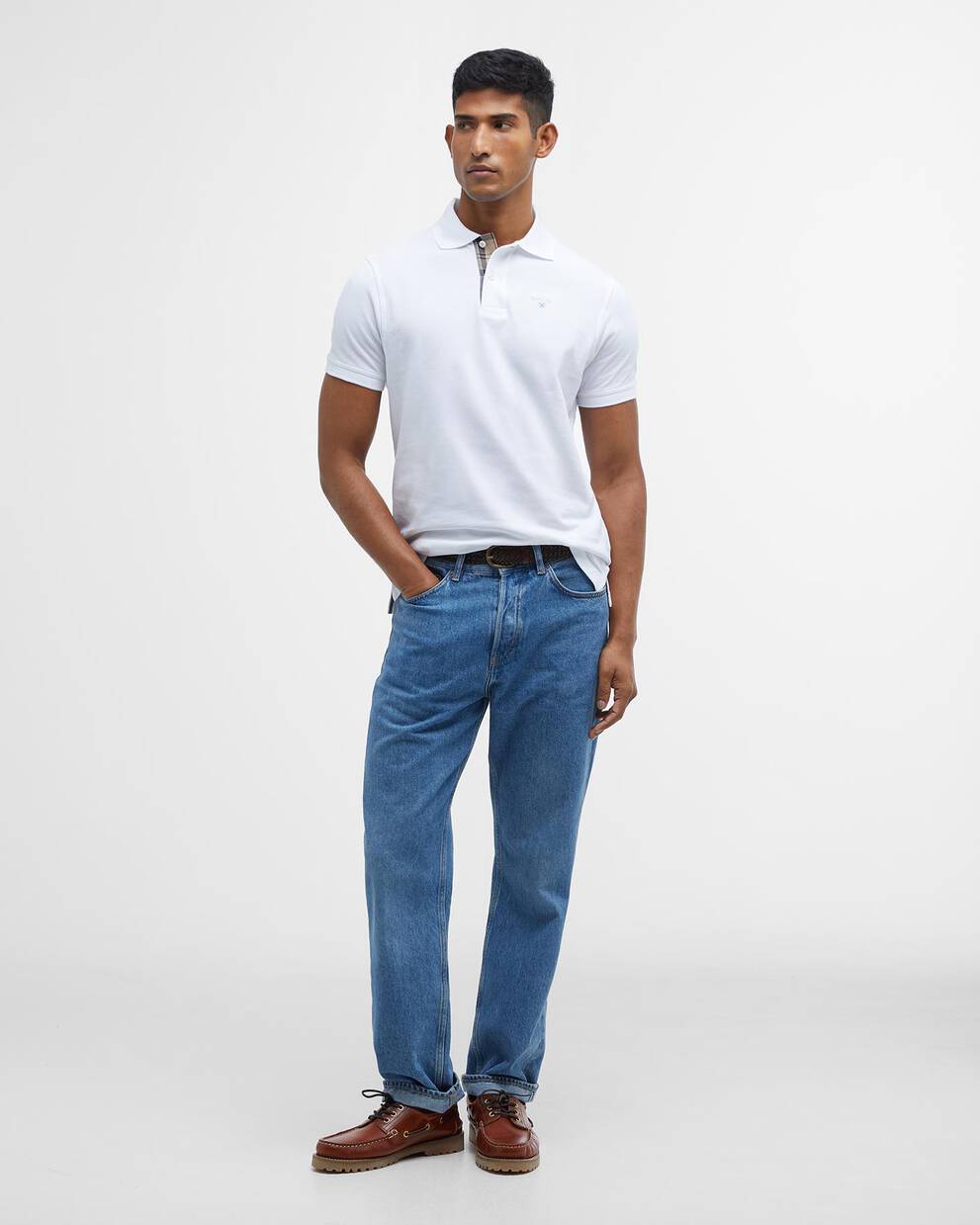 Polo in cotone piquet bianco