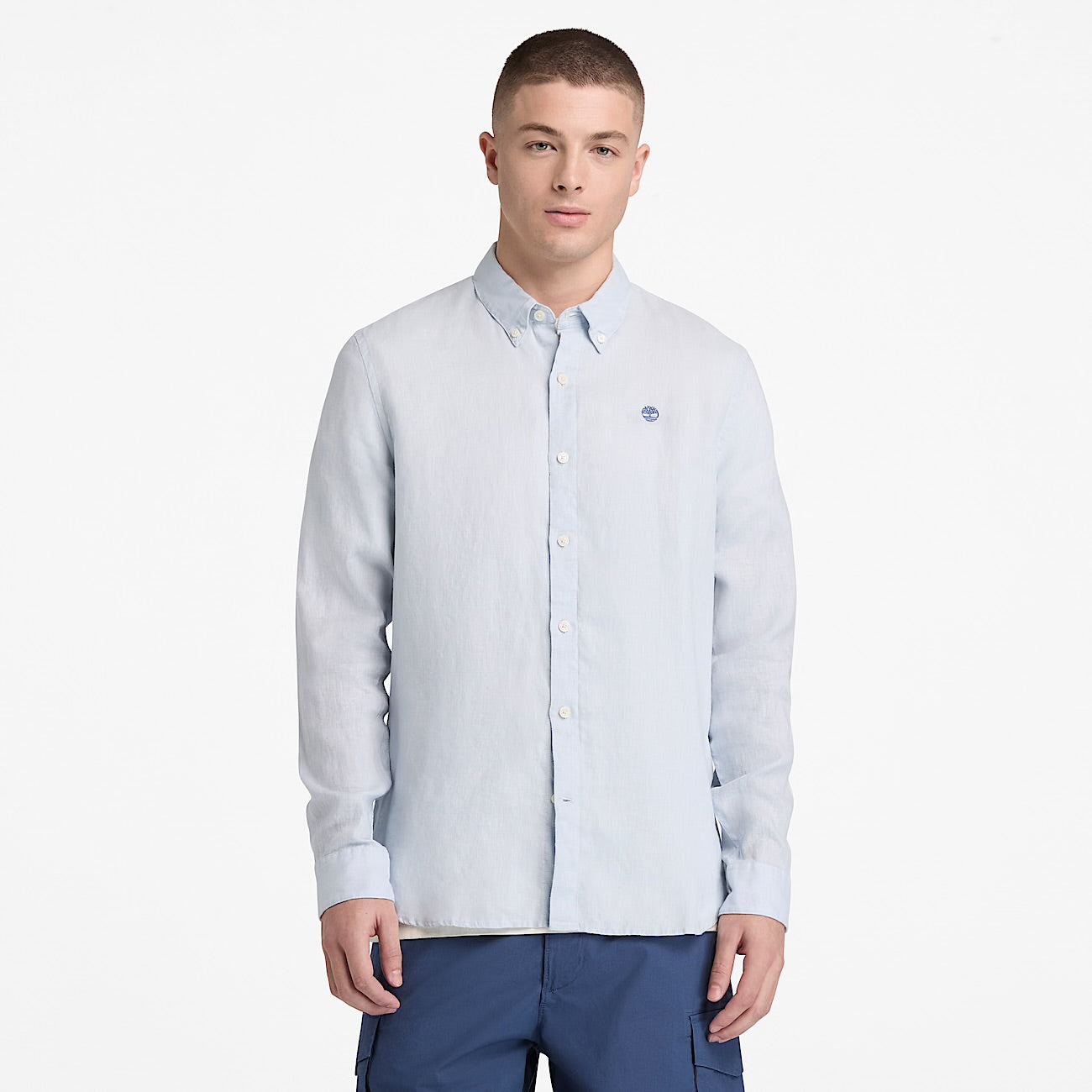 Camicia 100% Lino Celeste