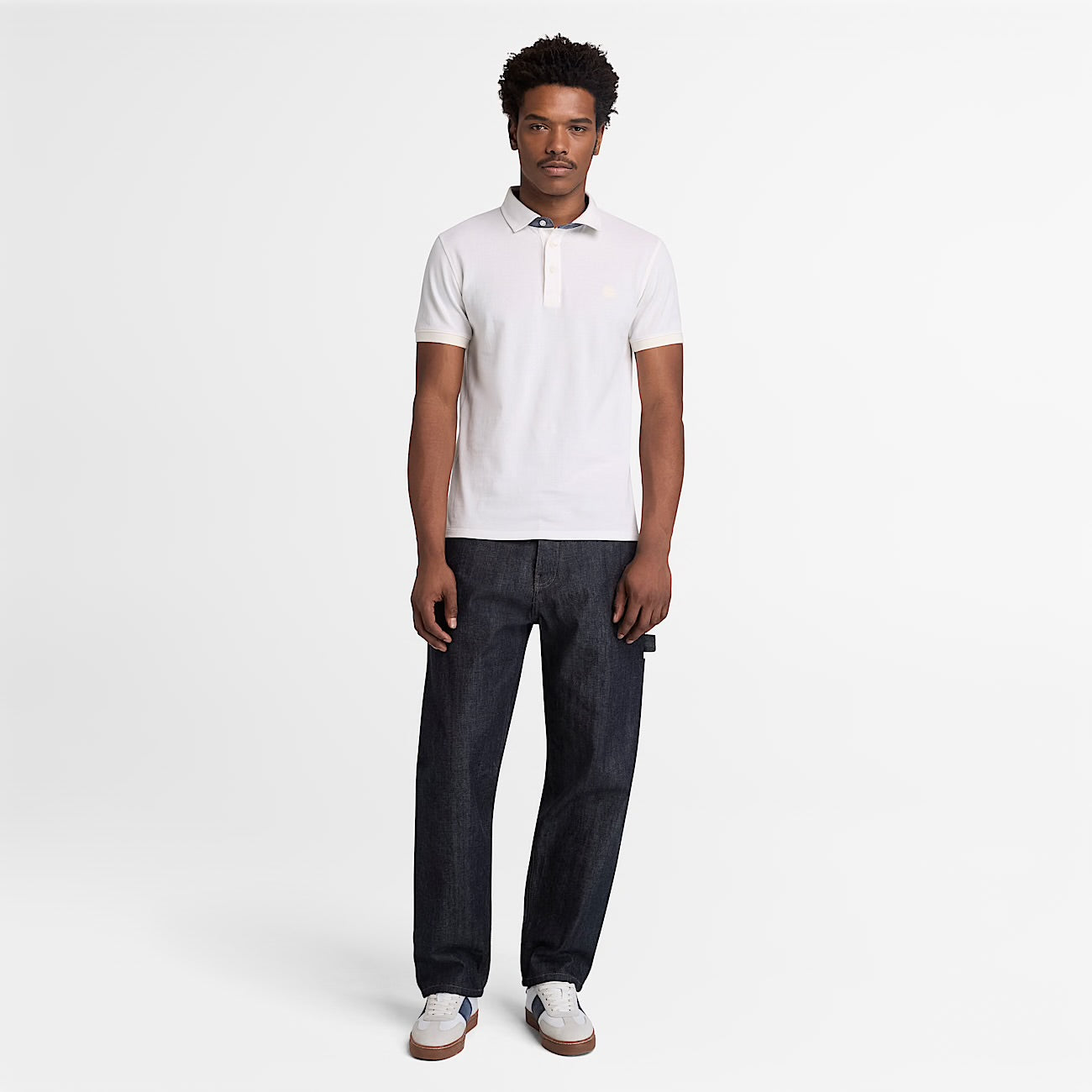 Polo Oxford a manica corta Bianco