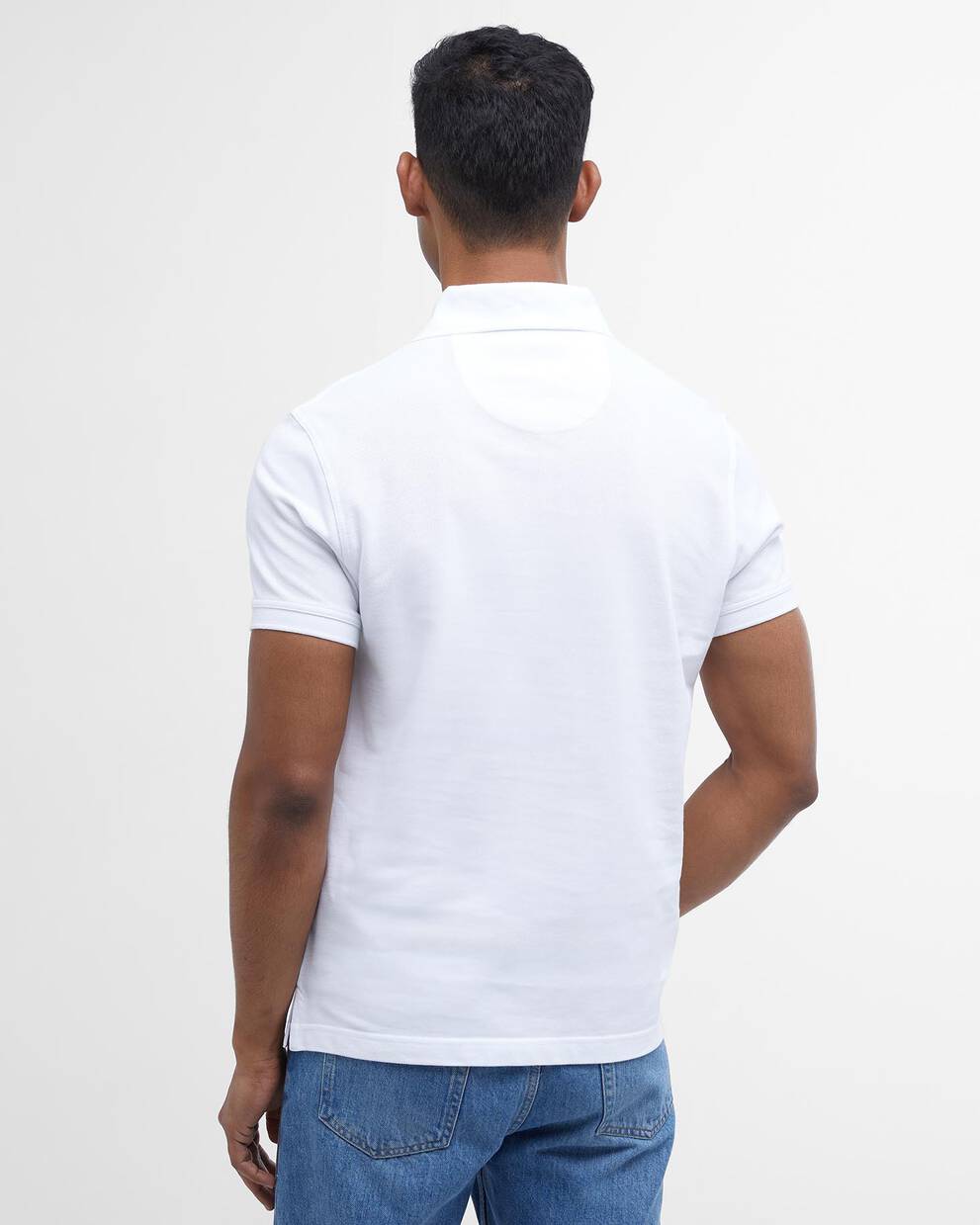 Polo in cotone piquet bianco