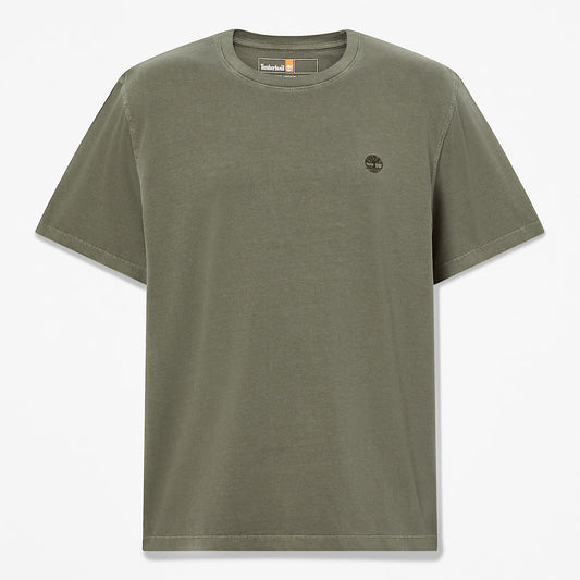 T-shirt a Maniche Corte Tinta in Capo da Uomo militare