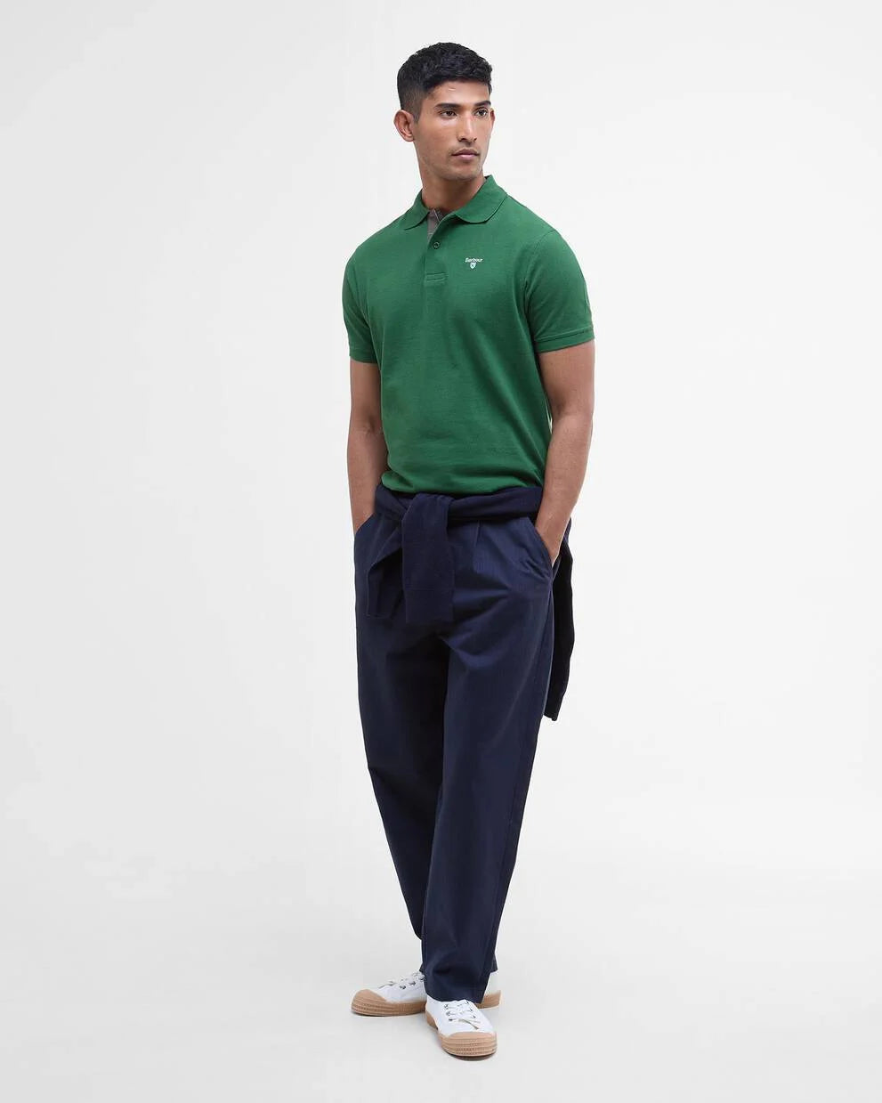 Polo in cotone piquet verde prato