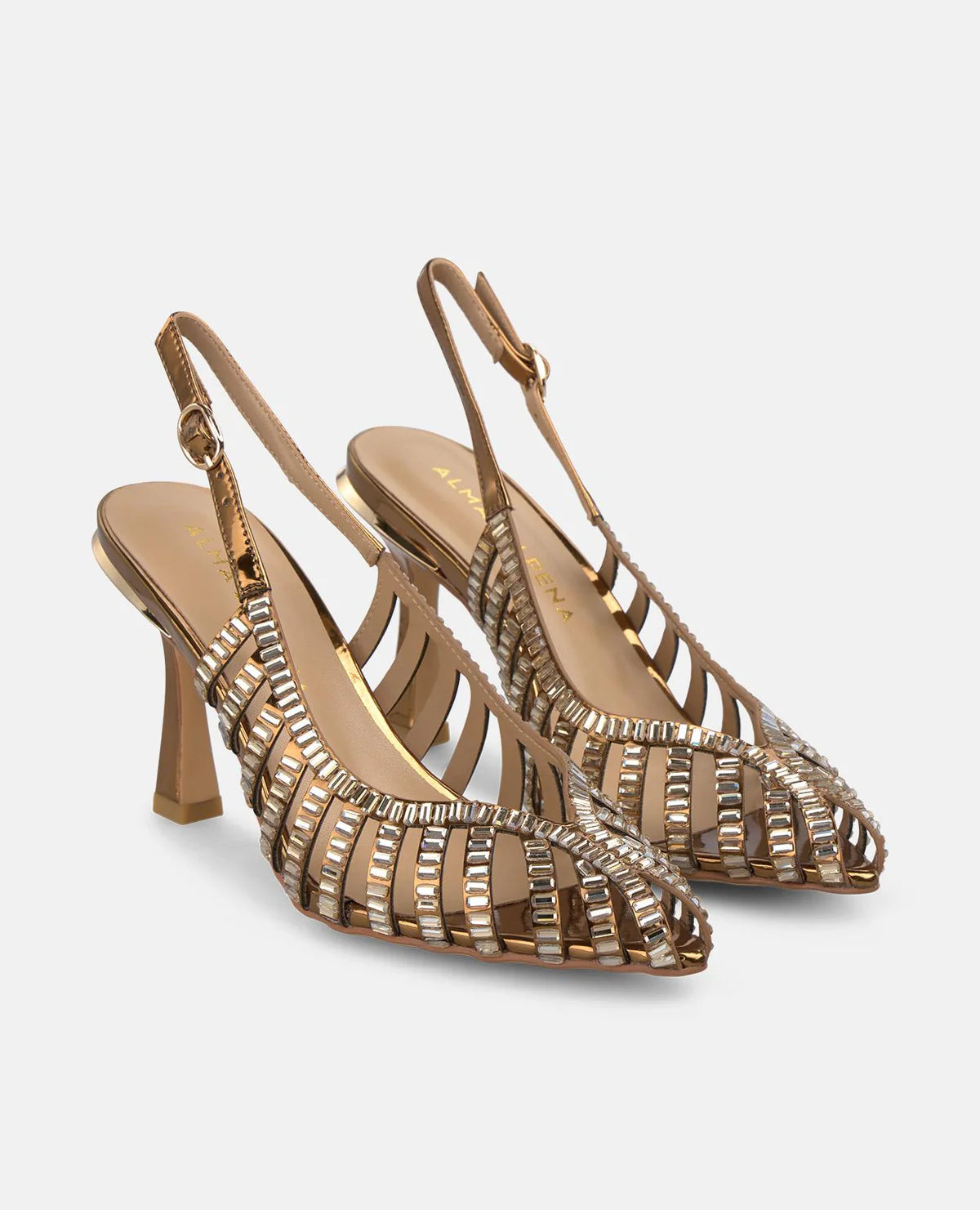 Chanel pietre metal tacco 8cm Bronzo