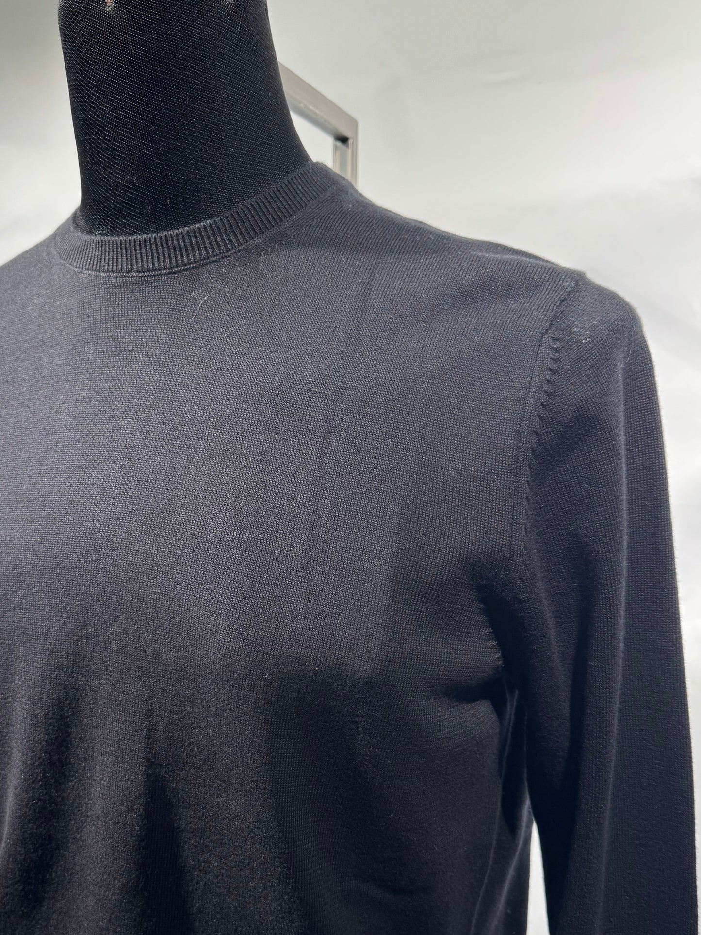 Maglia girocollo cotone nero