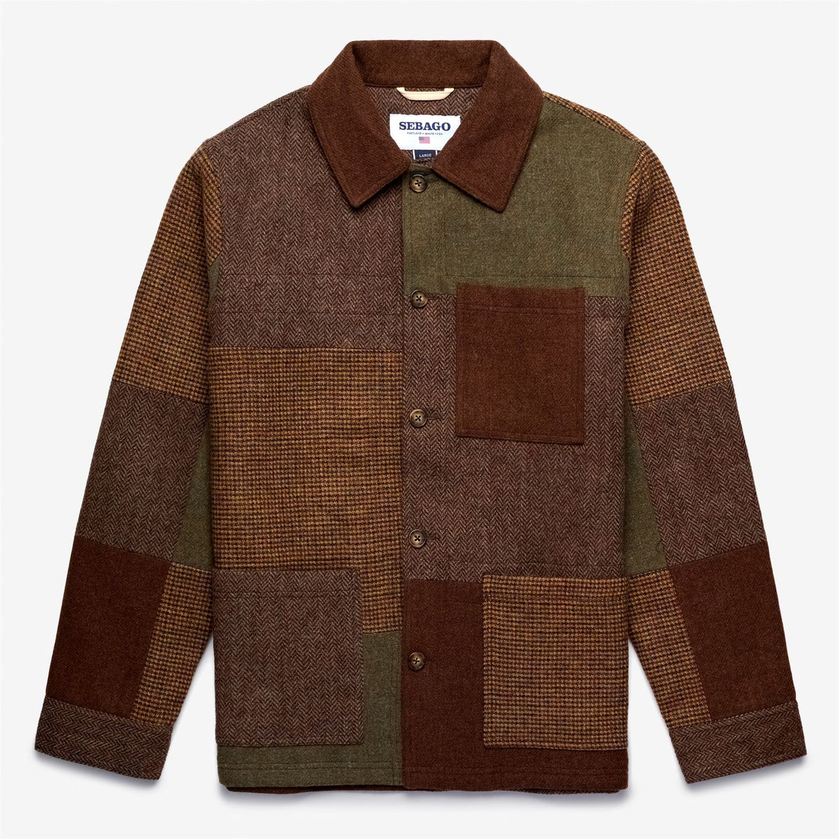 Giacca Dorr patchwork in tweed marrone