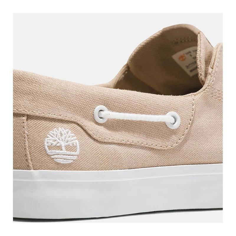 Scarpa da barca in canvas beige
