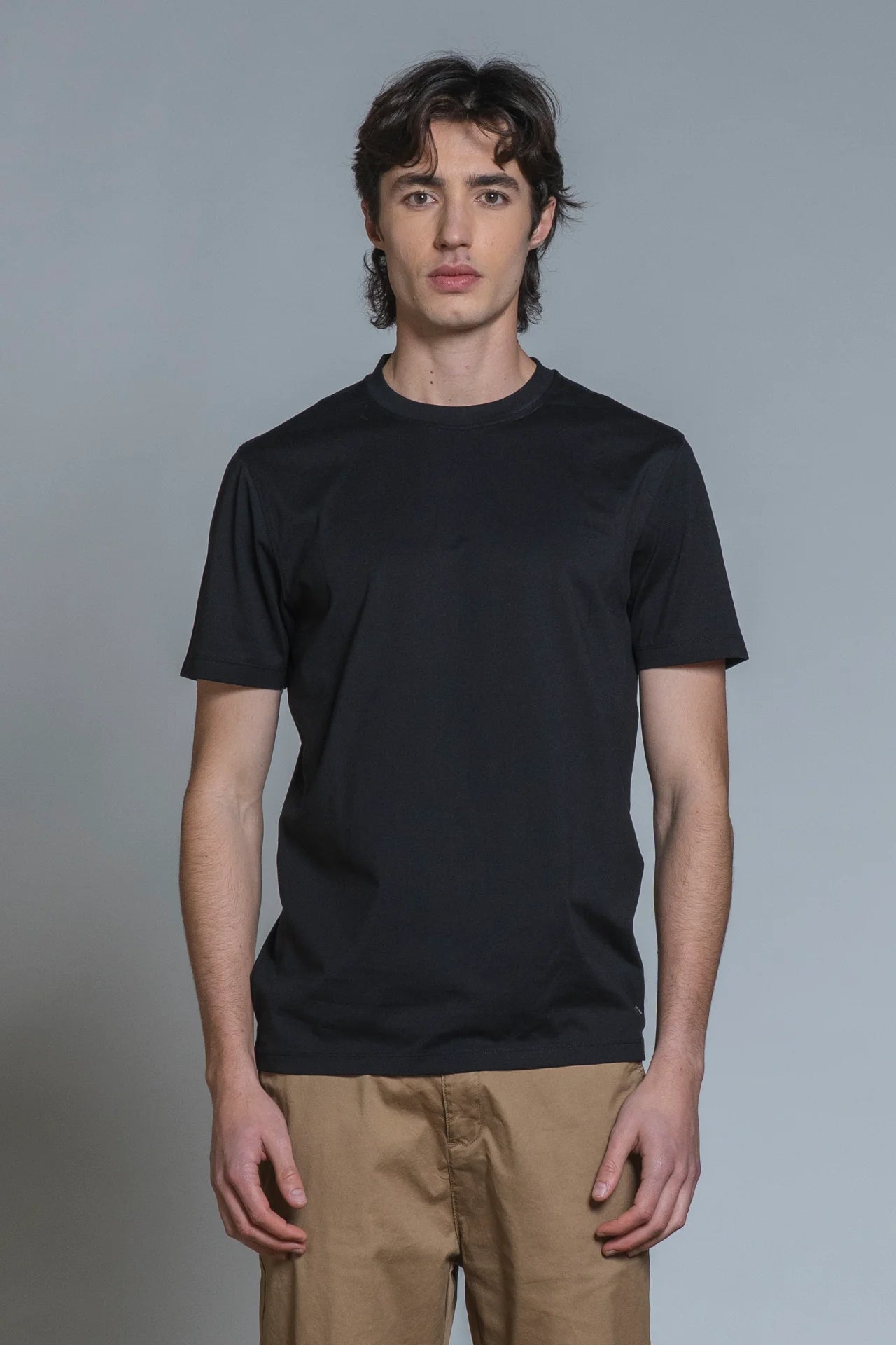 T-shirt cotone mercerizzato Lance Nero