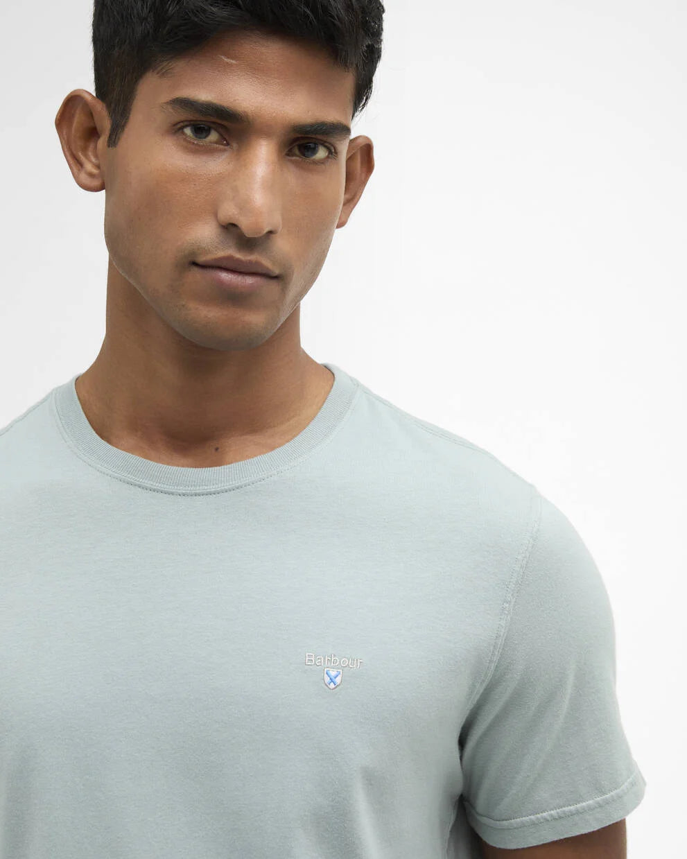 T-Shirt sport-Tartan blu salvia