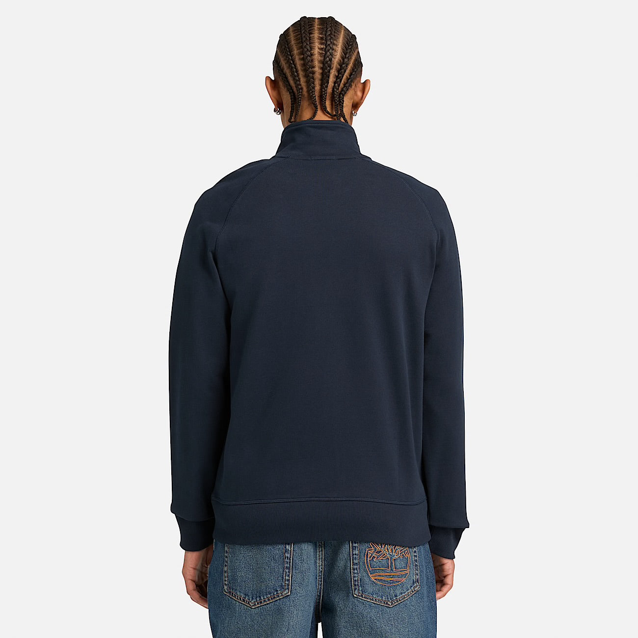 Felpa con Zip Intera Uomo in blu