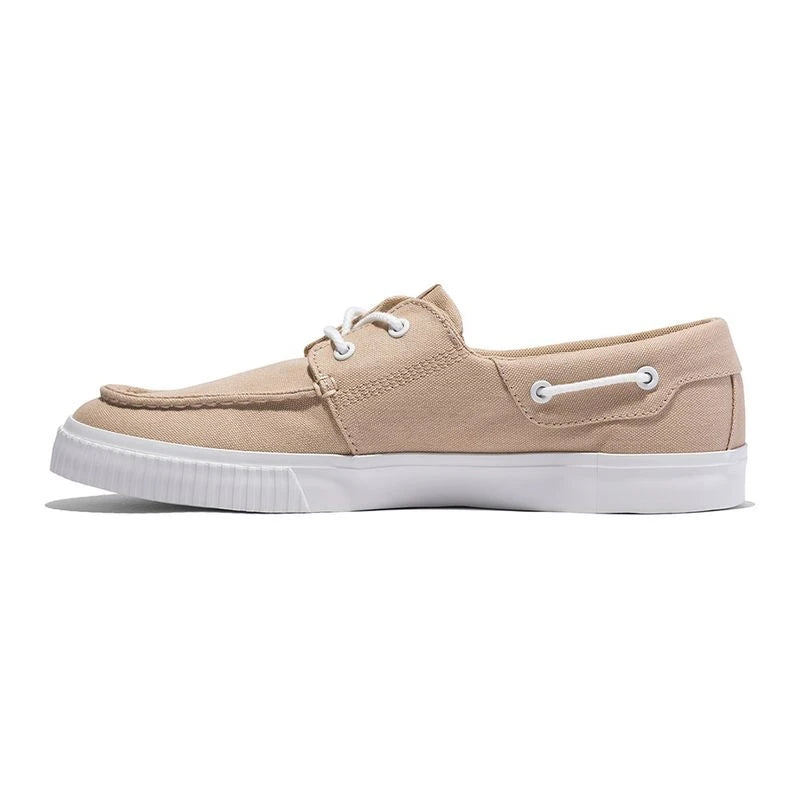 Scarpa da barca in canvas beige