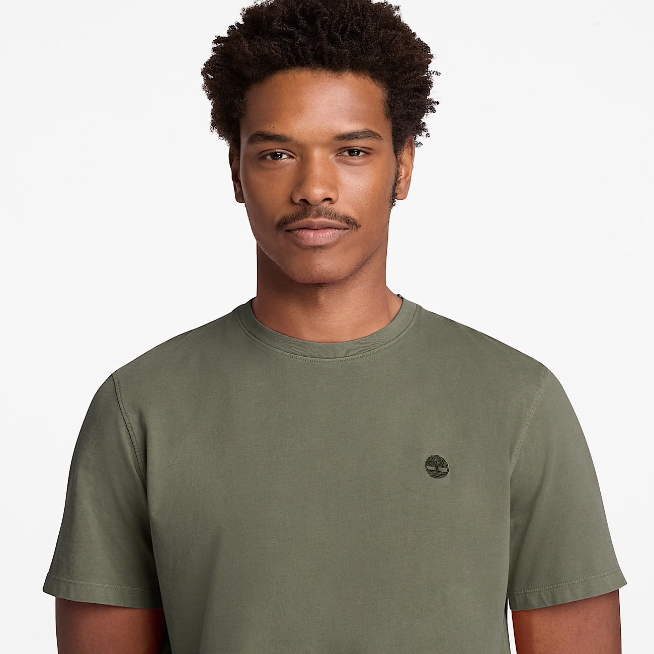 T-shirt a Maniche Corte Tinta in Capo da Uomo militare