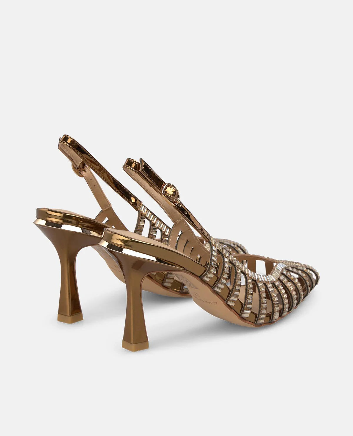 Chanel pietre metal tacco 8cm Bronzo