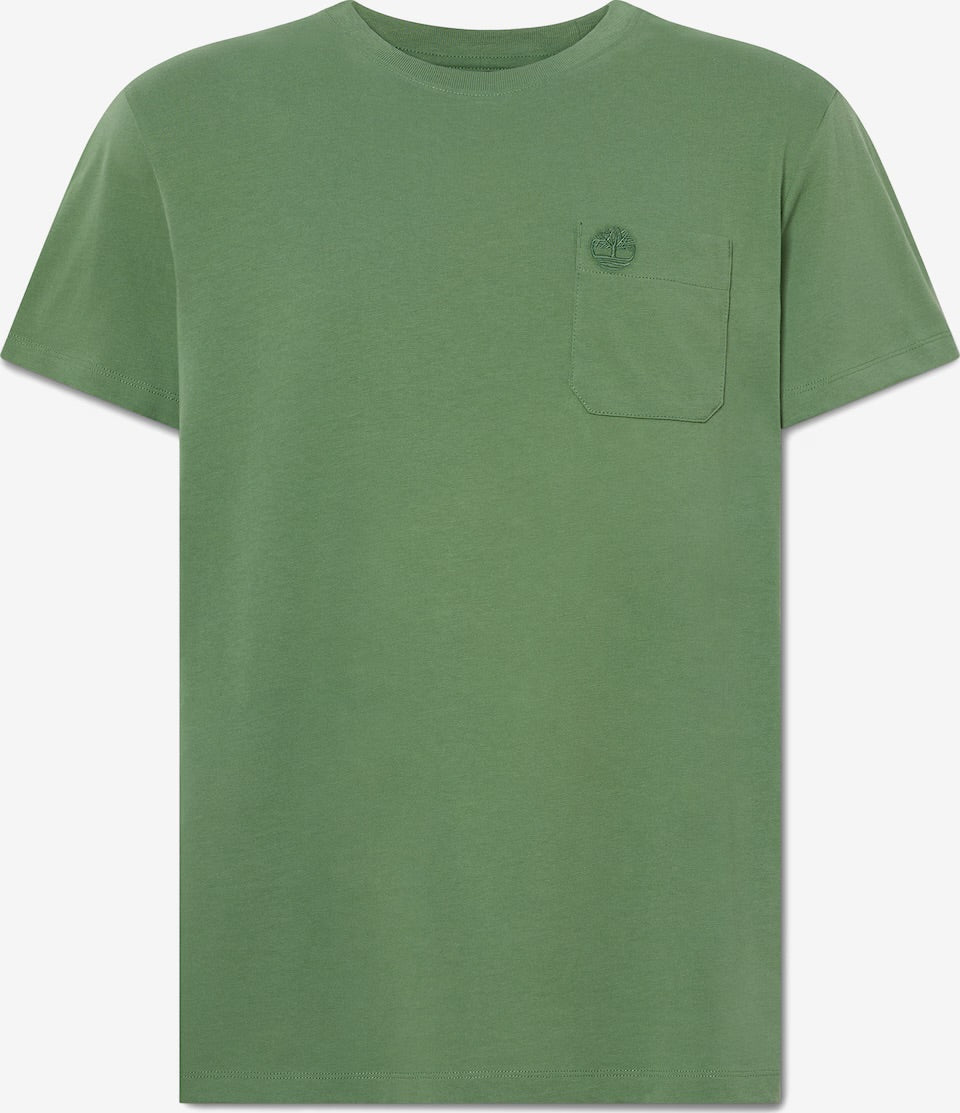 T-shirt taschino in cotone verde prato