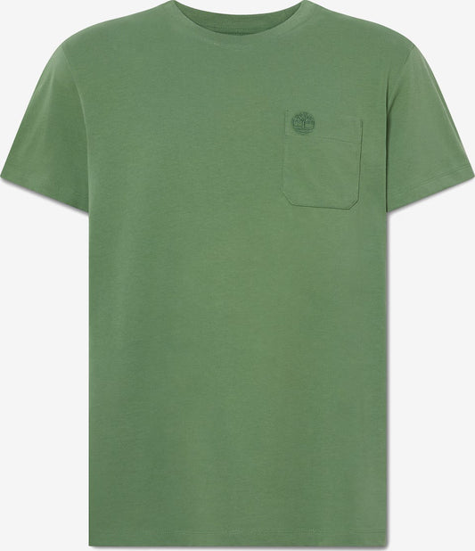 T-shirt taschino in cotone verde prato