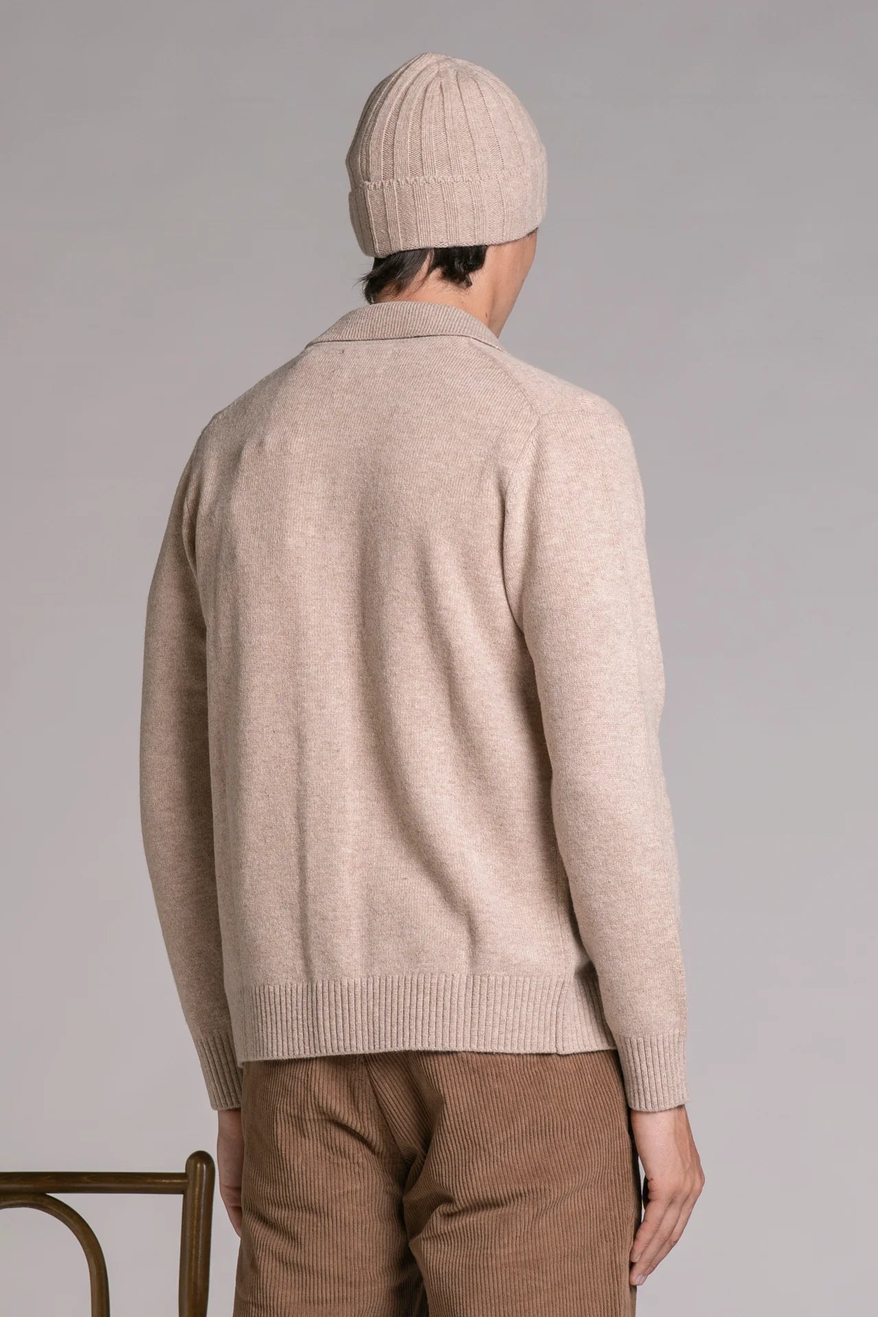 Overshirt Zack in lambswool beige