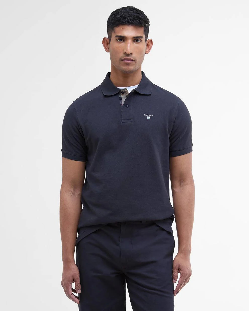 Polo in cotone piquet blu navy