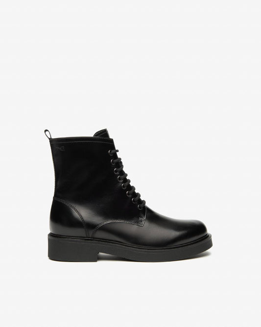 Anfibio in pelle brillante stile DrMartens nero