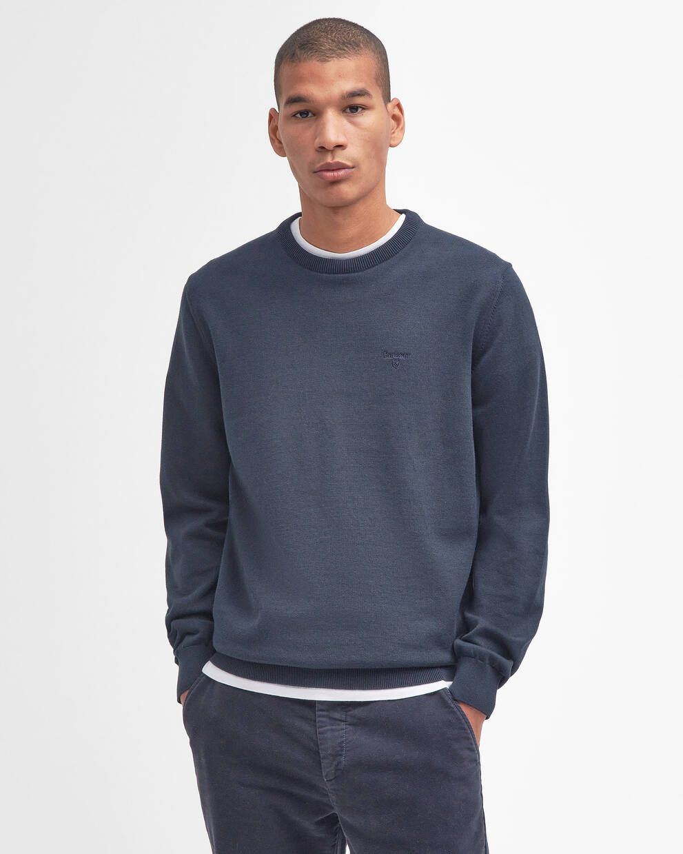 Maglia girocollo in PimaCotton Blu
