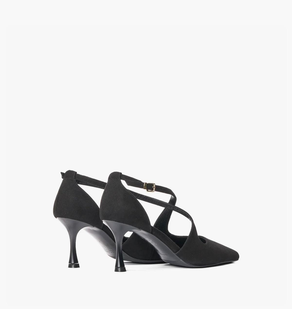 Scarpetta con incrocio 4347 camoscio nero