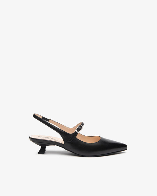 Sling-Back in Pelle E615480D nero