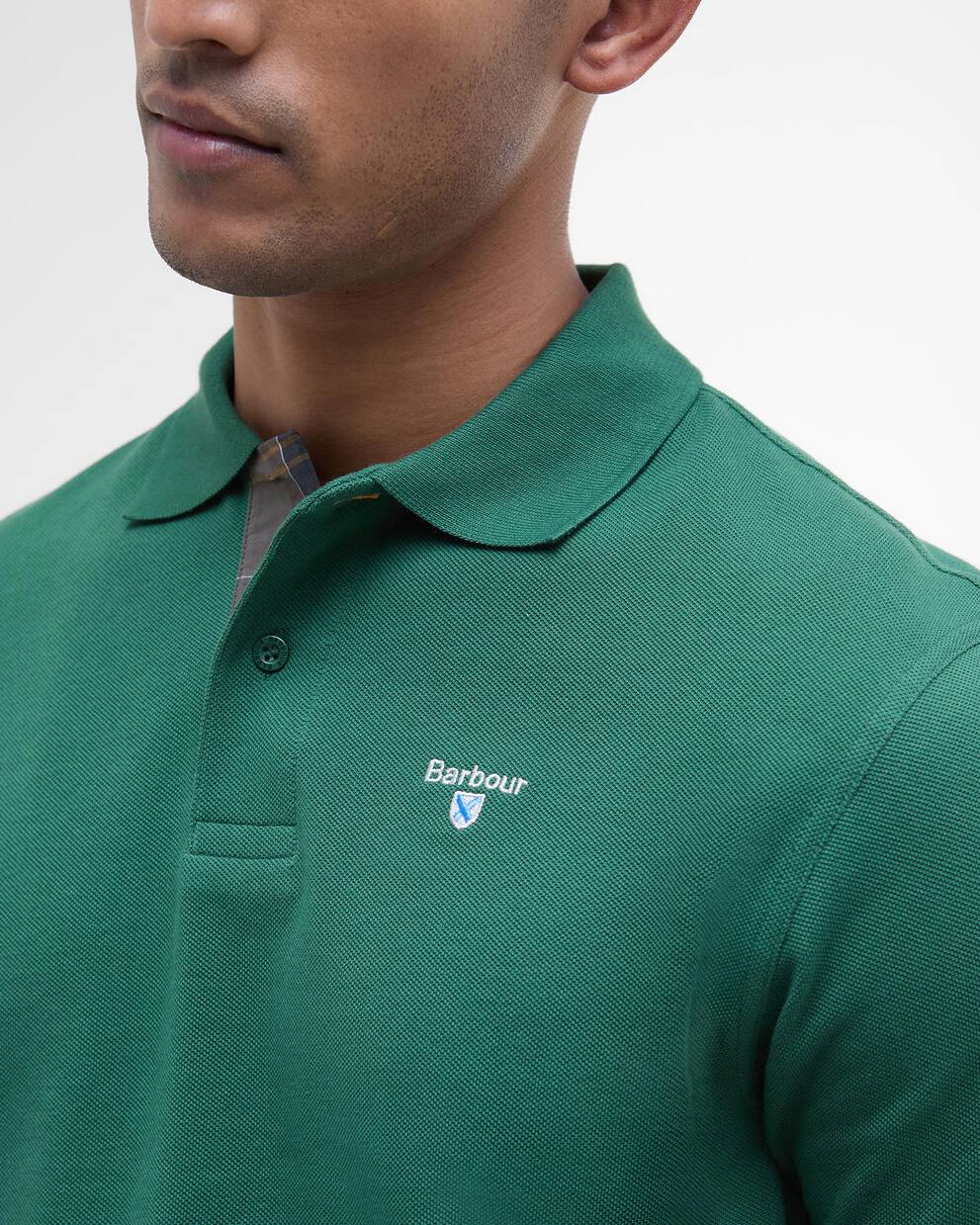 Polo in cotone piquet verde prato