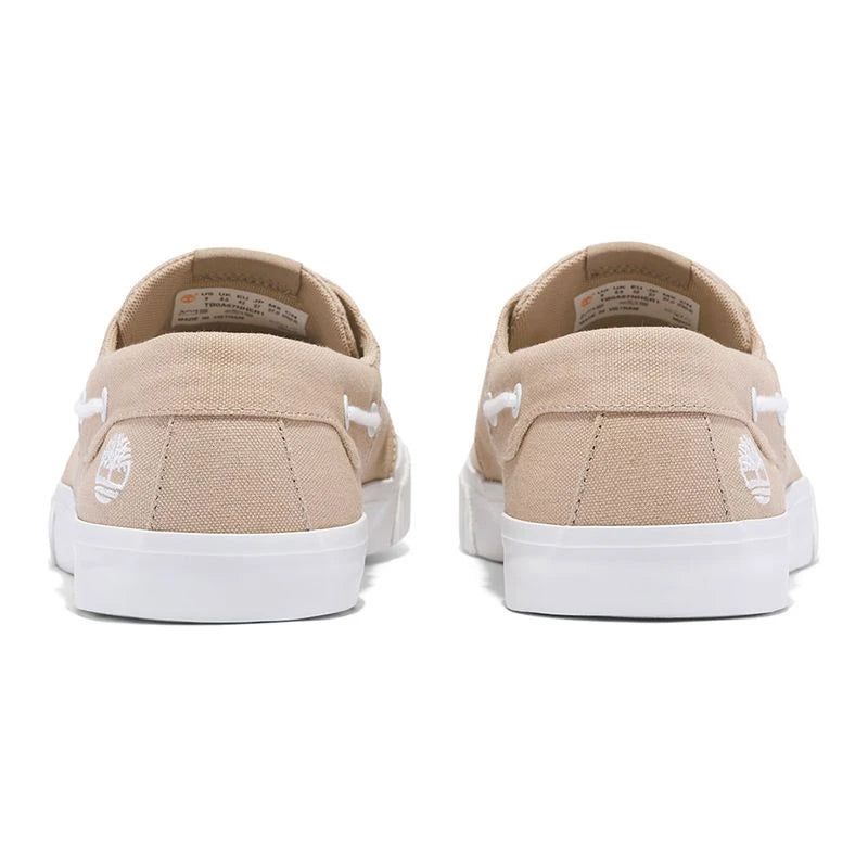 Scarpa da barca in canvas beige