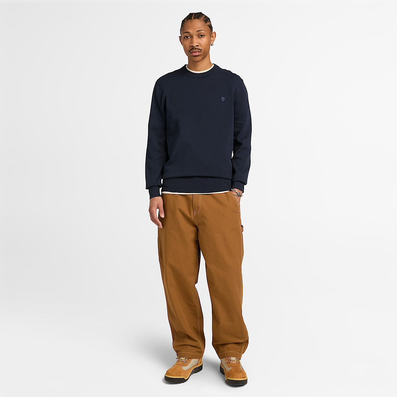 Maglione in Cotone Williams River da Uomo blu