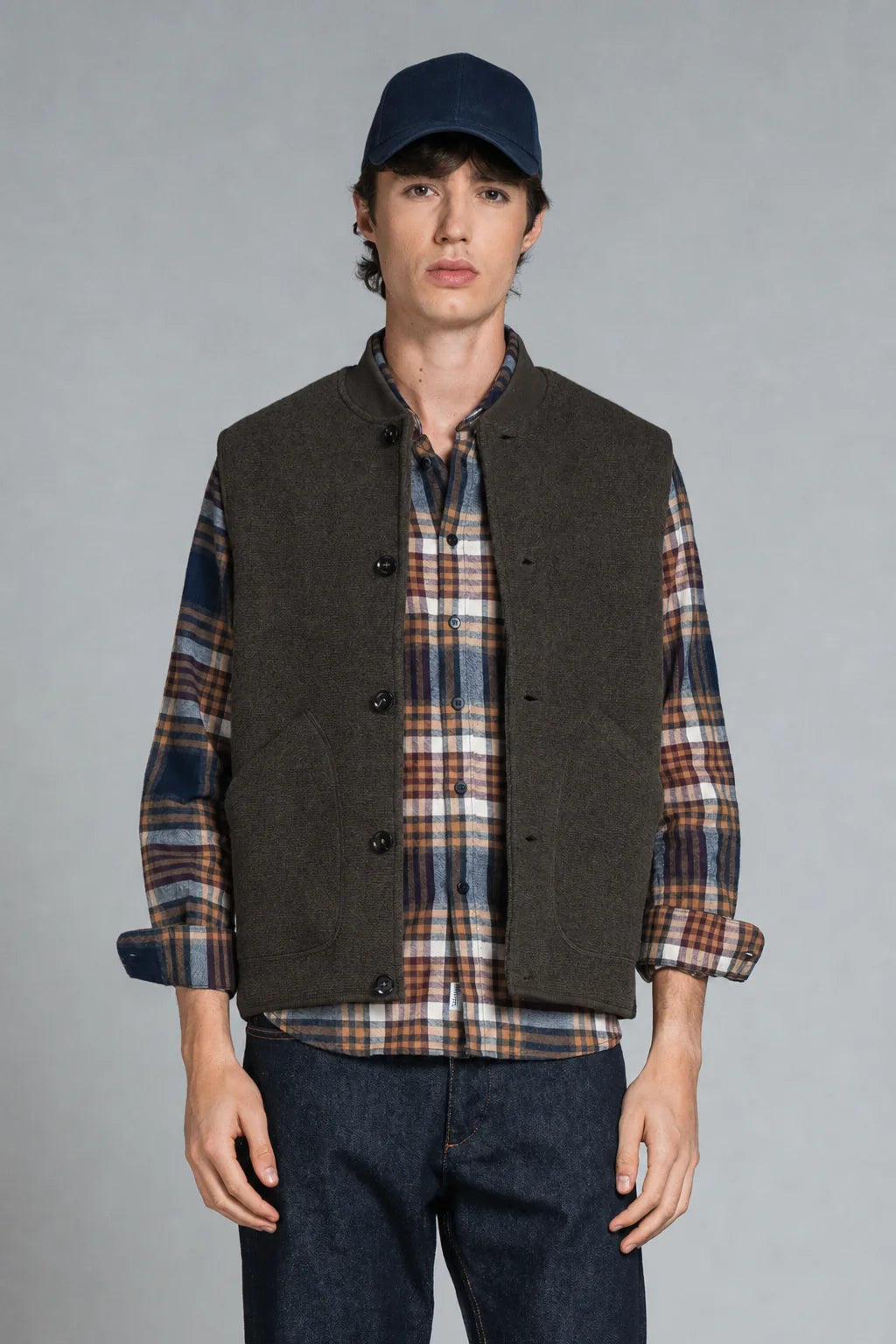 Gilet lana cotta bottoni Dean moro